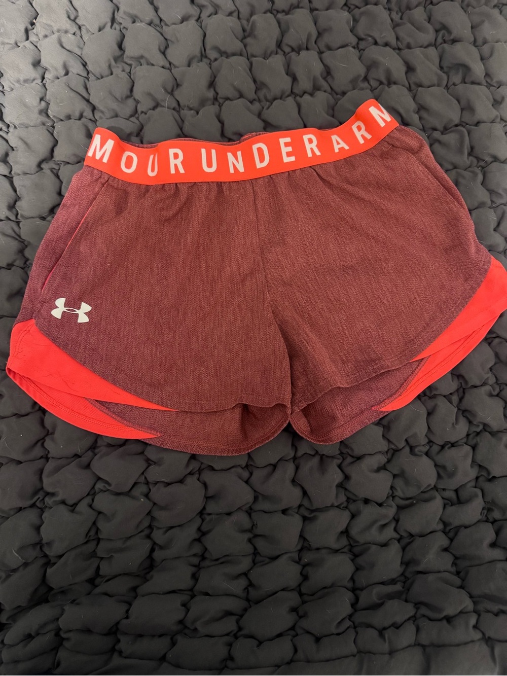 Under Armour Maroon Shorts with Red Trim - Women's Athletic